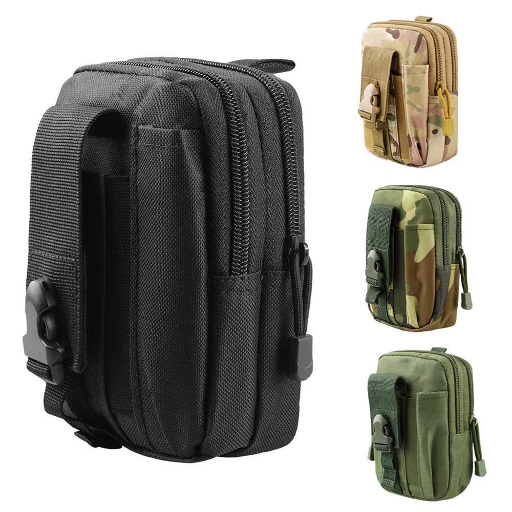 Hunting Outdoor Gear - กระเป๋าคาดเอวแบบยุทธวิธี Molle กระเป๋าคาดเอวใส่โทรศัพท์ กระเป๋าใส่สมาร์ทโฟน กระเป๋าใส่อุปกรณ์เครื่องมือ กระเป๋าใส่ของจุกจิก