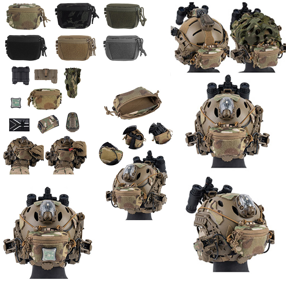 Outdoor Hunting Movies - กระเป๋าใส่หมวกกันน็อคสำหรับกีฬา CS ล่าสัตว์กลางแจ้ง อุปกรณ์เสริมหมวกกันน็อคแบบซิปคู่ สำหรับเกมยุทธวิธีและอุปกรณ์ประกอบฉากภาพยนตร์