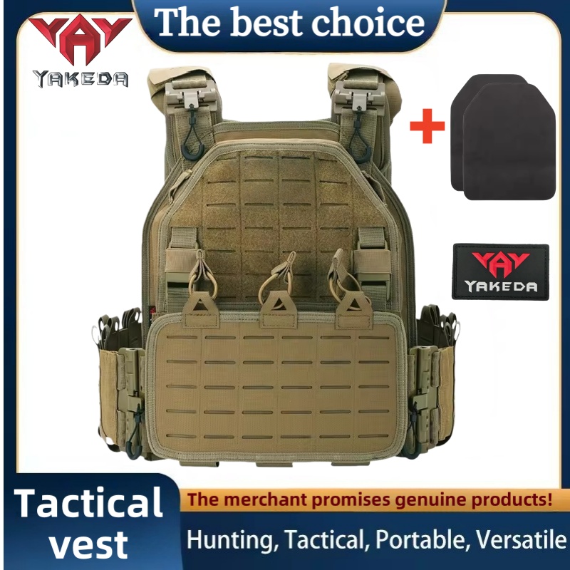 Hunting Outdoor Gear - เสื้อกั๊กยุทธวิธี YAKEDA รุ่น 6094 แบบถอดได้รวดเร็ว ตัดด้วยเลเซอร์