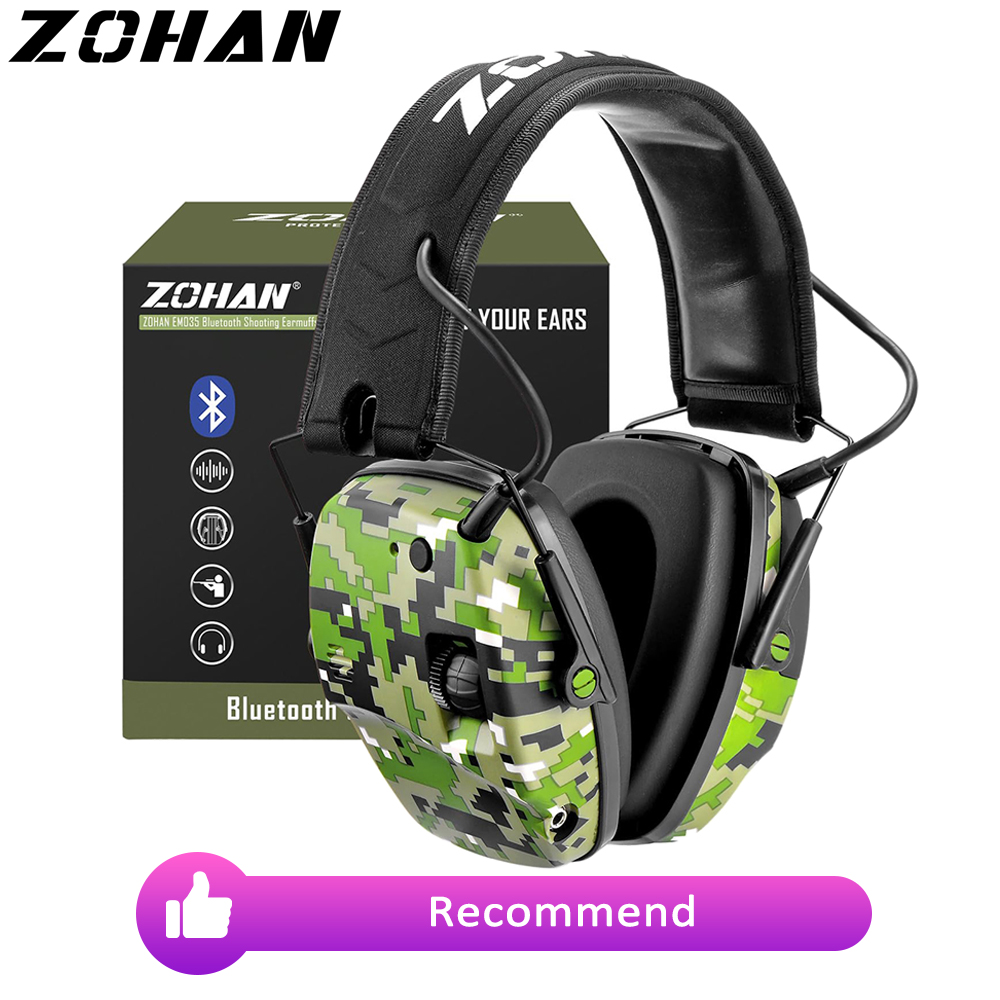 Shooting Ear Muff - Zohan ที่ปิดหูสำหรับถ่ายภาพอิเล็กทรอนิกส์บลูทูธ5.0, ที่ครอบหูป้องกันเสียงรบกวน22dB ตัดเสียงรบกวน NRR สำหรับล่าสัตว์และถ่ายภาพ