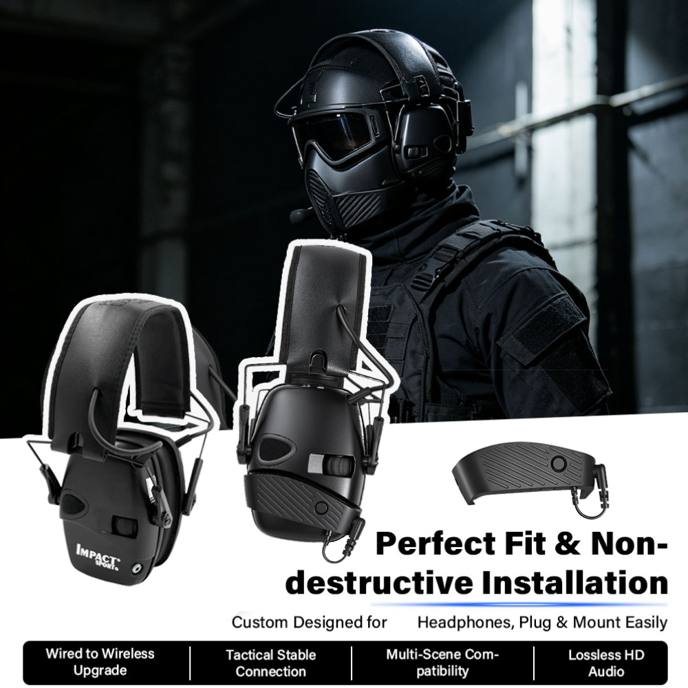 Shooting Ear Muff - ที่ปิดหูลดเสียงรบกวนแบบแอคทีฟ ชุดหูฟังอิเล็กทรอนิกส์สำหรับการยิงปืน อุปกรณ์ป้องกันการได้ยินสำหรับการล่าสัตว์กลางแจ้ง / มีบลูทูธเป็นตัวเลือก