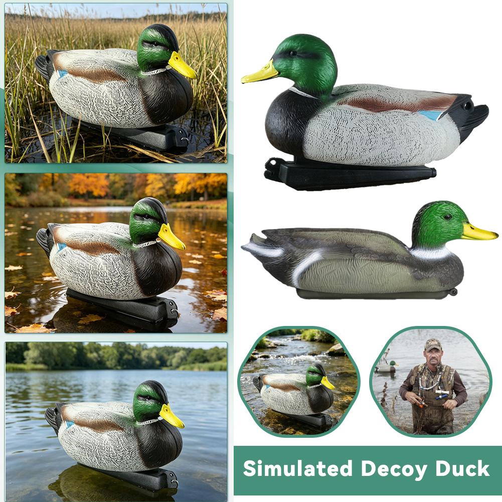 Decoy Duck Plastic - เหยื่อล่อเป็ดลอยน้ำ 3 มิติ สมจริง ทำจากพลาสติก พร้อมฐานสำหรับตกปลา