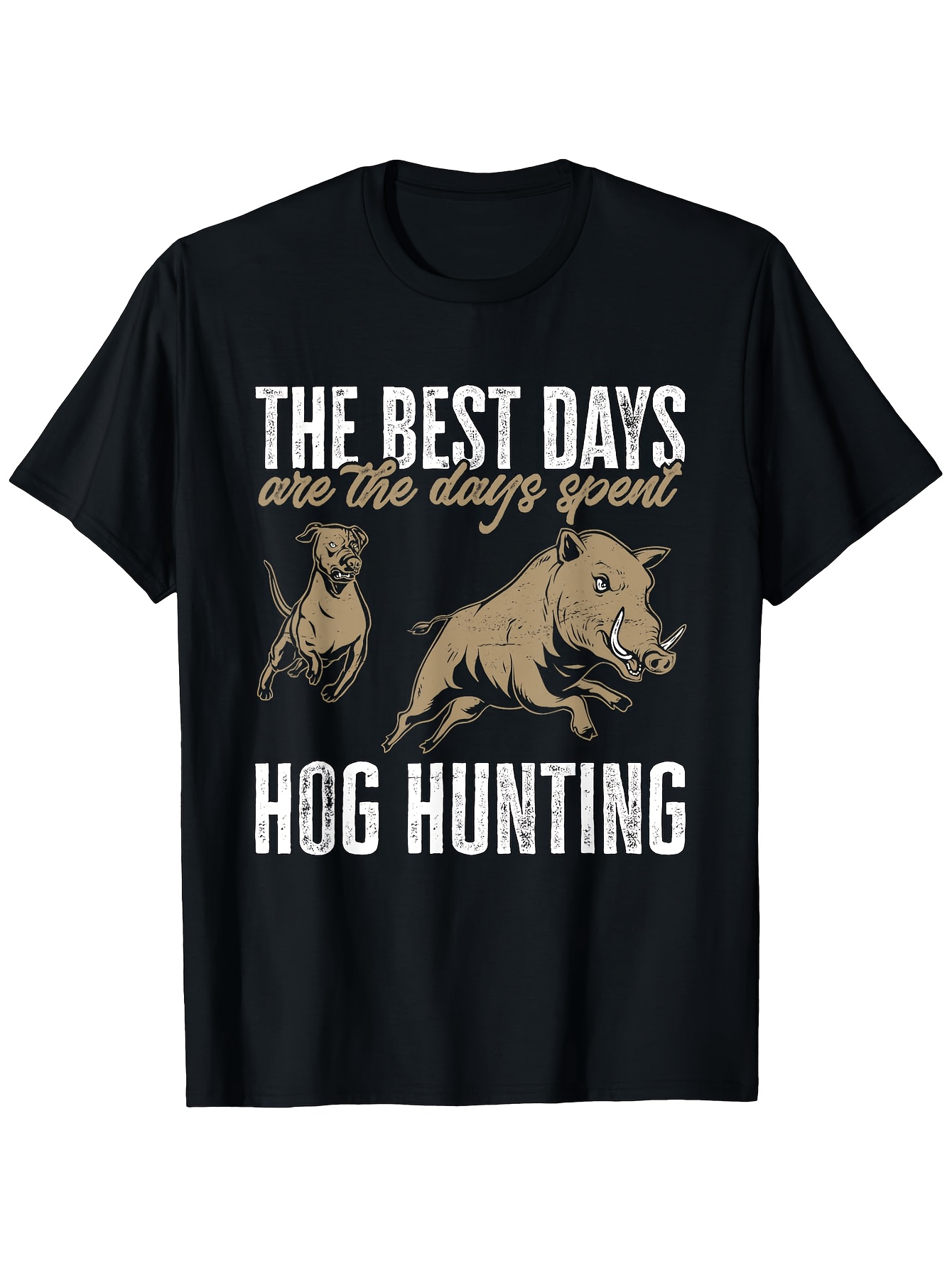 เสื้อยืดลายสุนัขล่าหมูป่า คอกล - Wildman Hunting & Outdoor Vanderbijlpark บทวิจารณ์และราคา