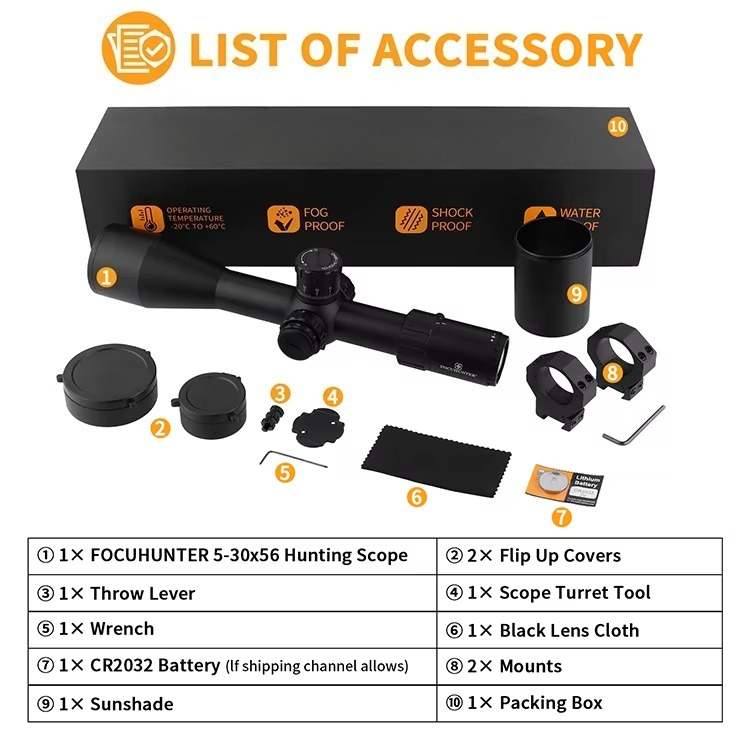 กล้องเล็งยุทธวิธีระยะไกล 5-30x - Outdoor Hunting Range บทวิจารณ์และราคา