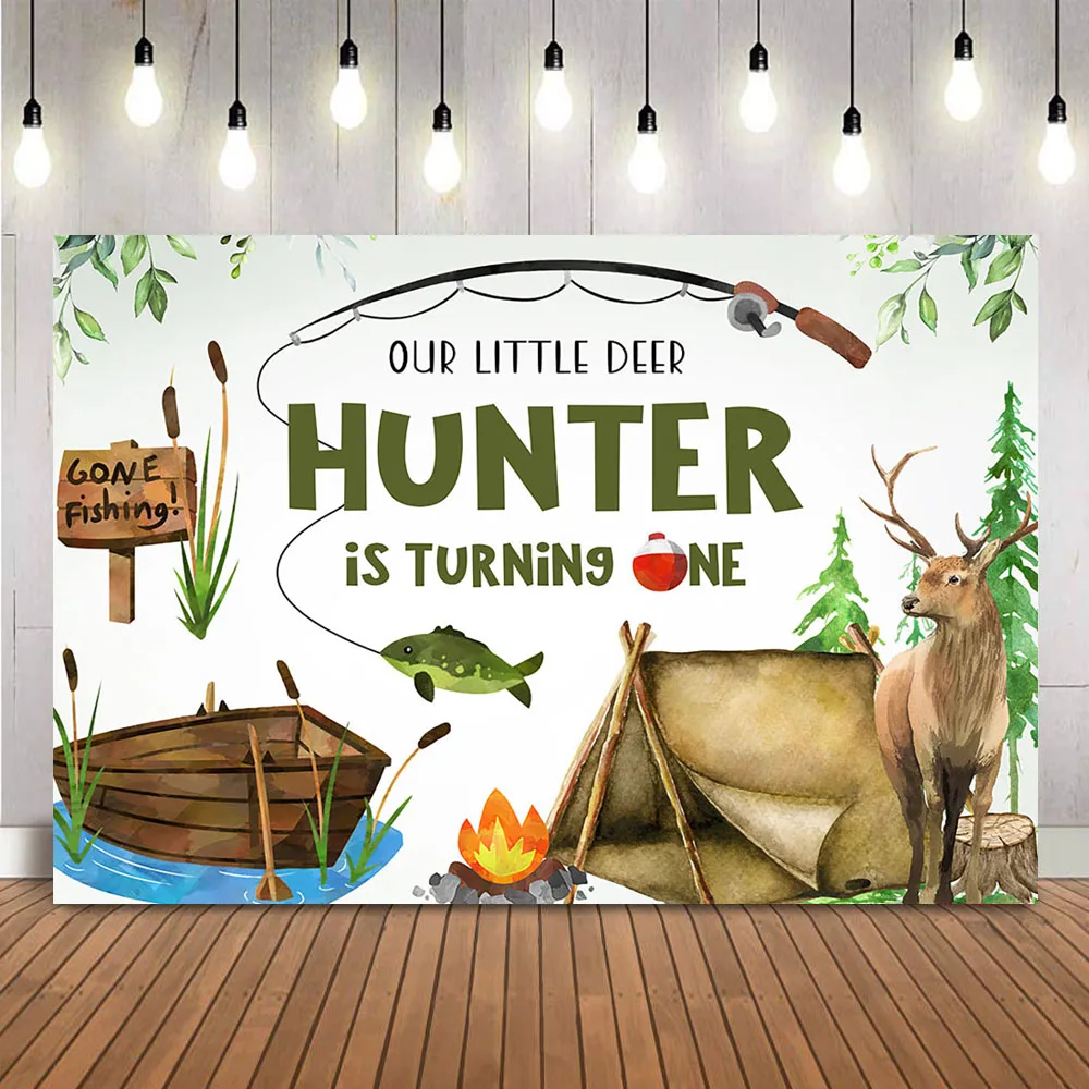 การล่าสัตว์ตกปลาวันเกิดกวางปลา - Hunting Outdoor Background บทวิจารณ์และราคา