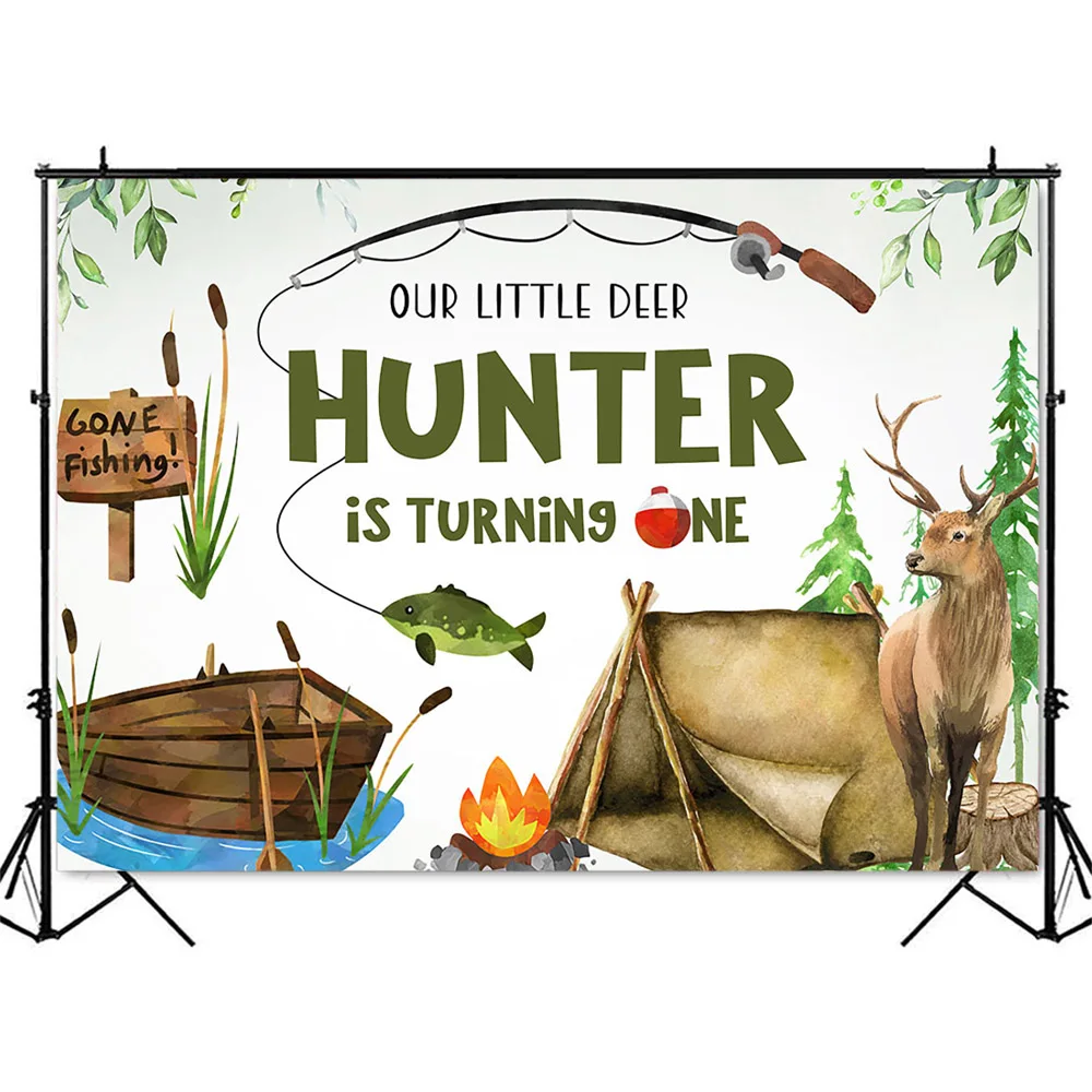 การล่าสัตว์ตกปลาวันเกิดกวางปลา - Hunting Outdoor Background บทวิจารณ์และราคา