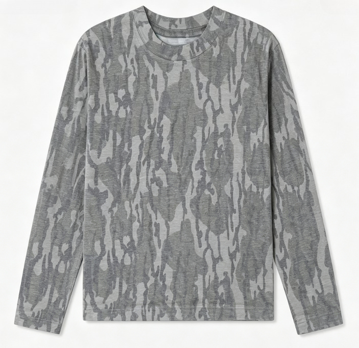 เสื้อยืดแขนยาวลายพรางใบไม้ คอก - Hunting & Outdoor Supplies บทวิจารณ์และราคา